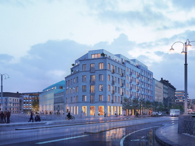 Järntorgsgatan x Brogatan exteriör kvällstid