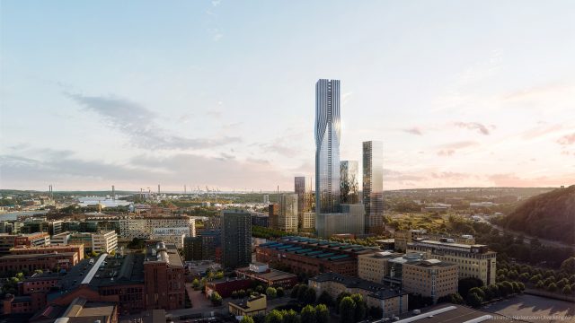 Karlastaden - vy över området och karlatornet